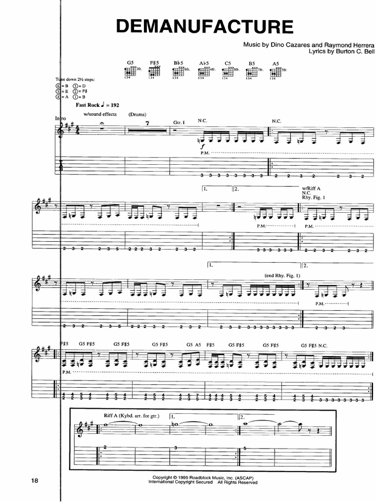 Fear Factory Best of Guitar Tab | PDF