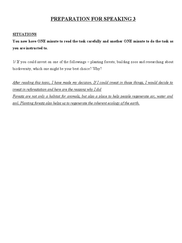 Speaking Task Preparation | PDF | Air Pollution | Foods
