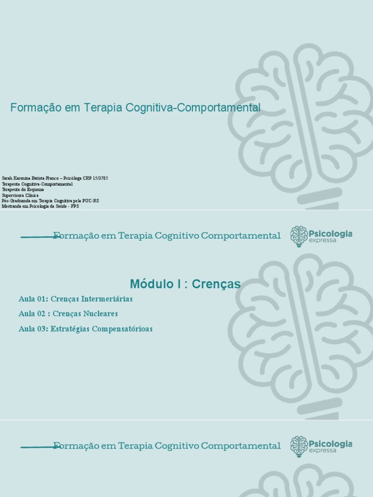 Crenças Nucleares | PDF | Terapia cognitiva comportamental | Comportamento