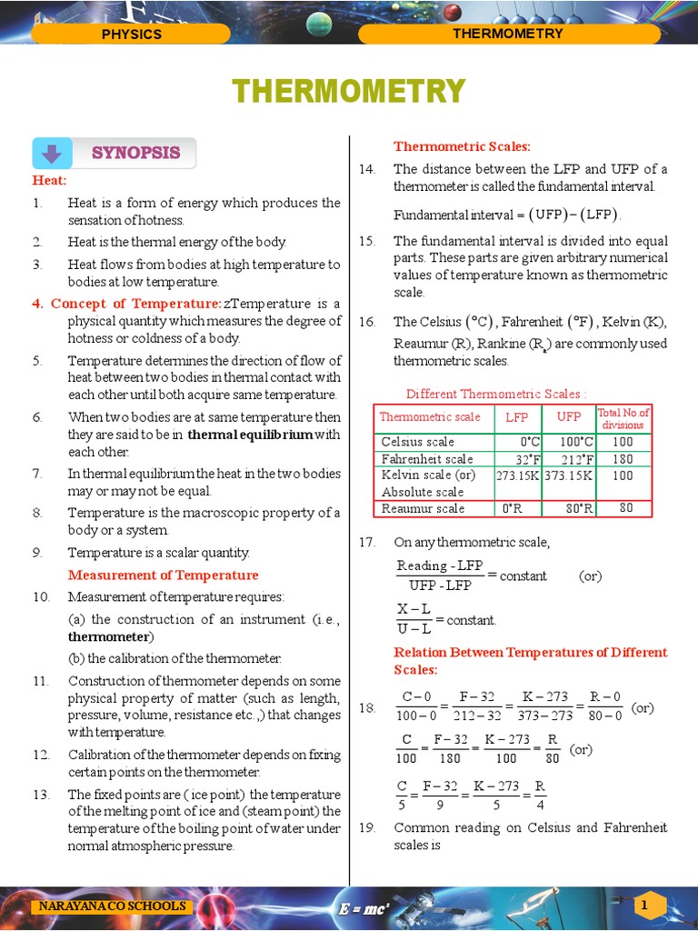 01 IX PHY CLUSTER-2 Thermotry (1-7) | PDF | Temperature | Fahrenheit