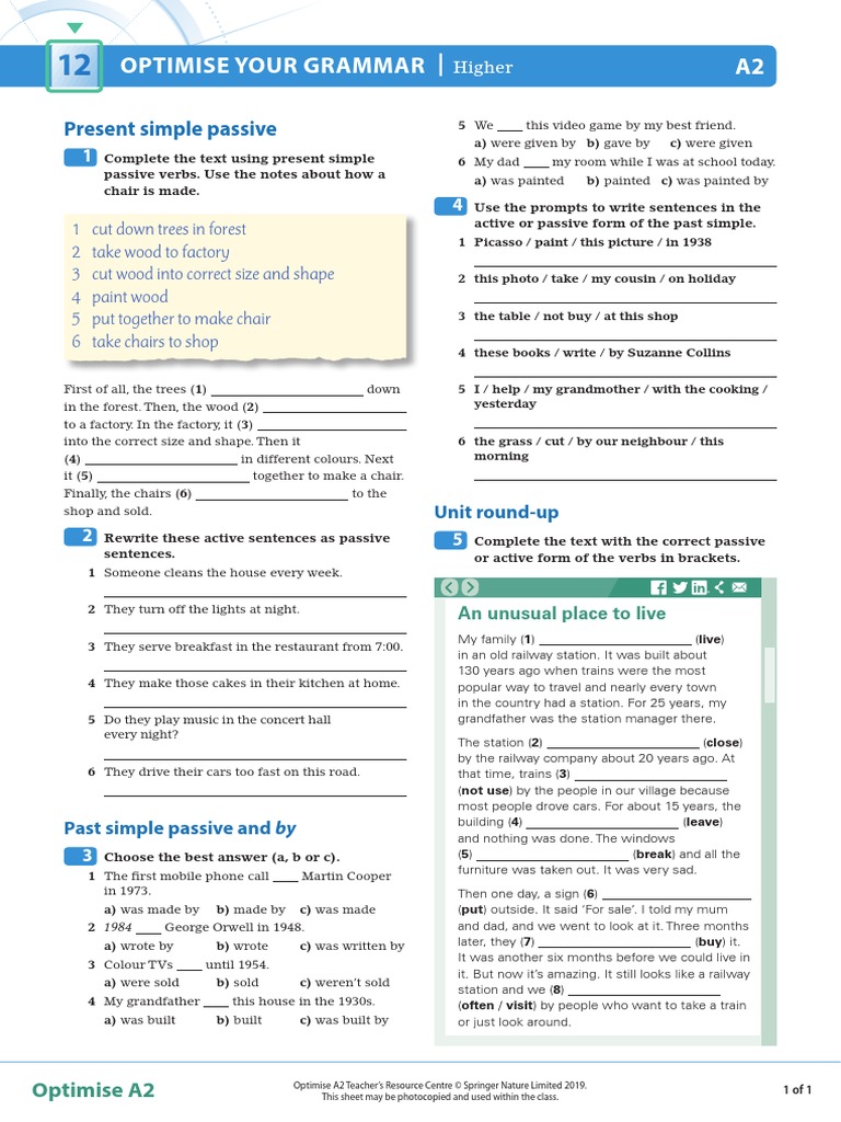 OPT A2 U12 Grammar Higher PDF | PDF