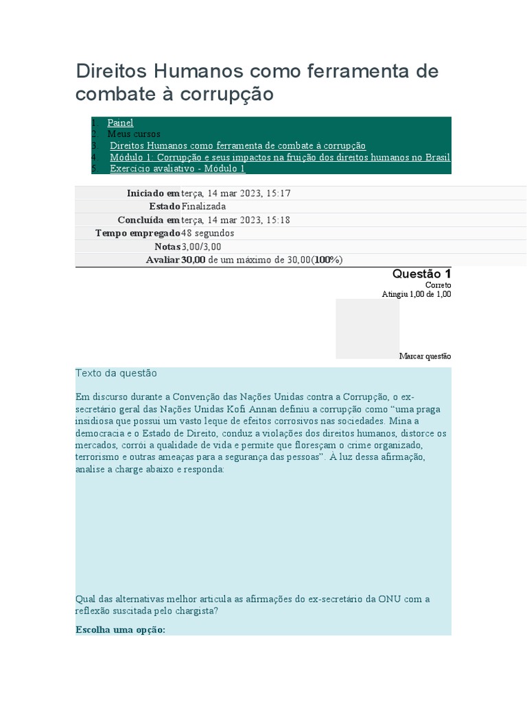 Direitos Humanos como ferramenta de combate à corrupção: garantindo a ...