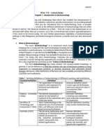 BTec 110 Lecture Notes Chapter 1 Introduction To Biotechnology