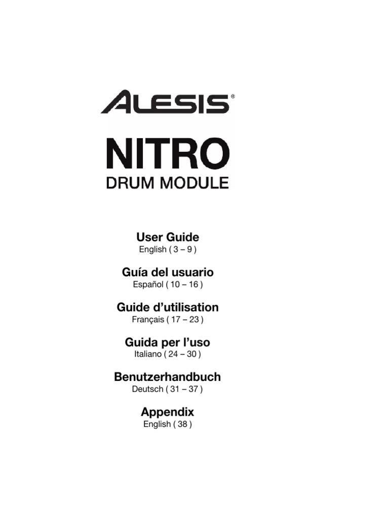 Manual de Usuario Alesis NITRO KIT (Español 40 Páginas) PDF