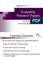 Evaluating Research Papers David Erskine 2020