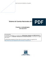 INEGI Sistema Cuentas Nacionales México 2013 fuentes metodologías