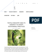 Textile Industry and Its Urgency To Adopt Sustainable Practices - Textile Magazine, Textile News, Apparel News, Fashion New