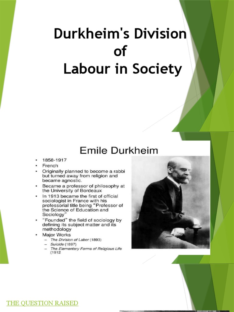 Sociology Presentation | PDF | Émile Durkheim | Division Of Labour