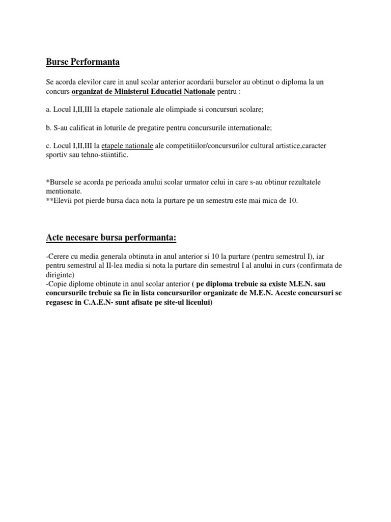 2 Burse-Performanta PDF | PDF