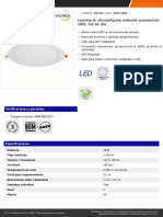 Luminario Ultradelgado Redondo P/empotrar 18W, Luz de Día: CÓDIGO: 48548 CLAVE: EMP-202L