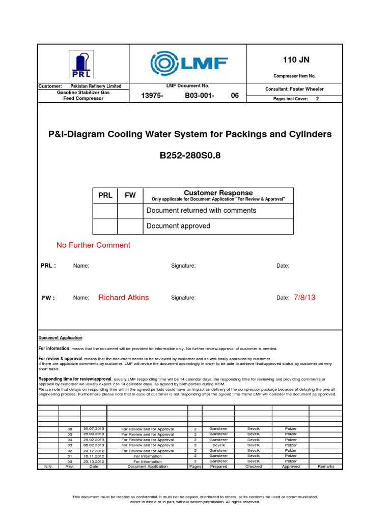 P&ID Cooling Water System PDF PDF