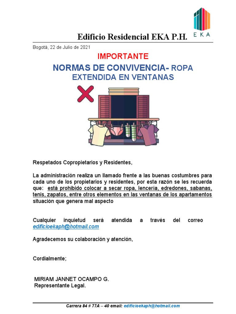 Eka. Normas de Convivencia-Ropa Extendida | PDF