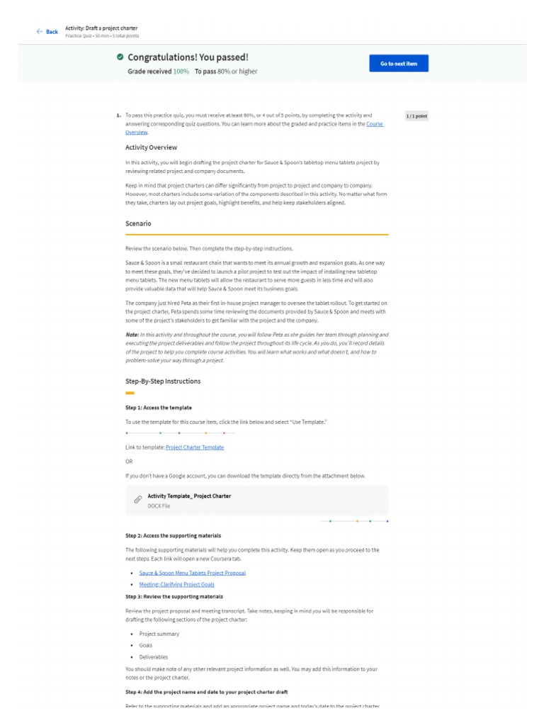 C6W1PQ1-Draft A Project Chart | PDF