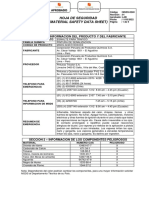 Hoja de Seguridad (Material Safety Data Sheet) : Seccion 1 - Informacion Del Producto Y Del Fabricante