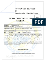 Ficha Atleta 15a Copa Cariri Futsal 2023