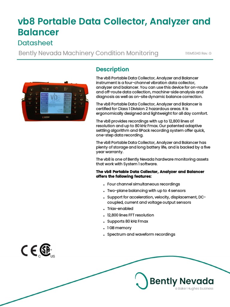vb8 Portable Data Collector, Analyzer and Balancer Datasheet - 116M5343 ...