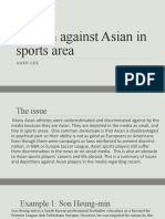 Racism Against Asian in Sports Area Aden LEE