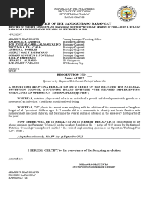 The Revised Implementing Guidelines On Operation Timbang Plus