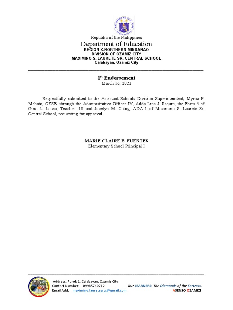 Endorsement Form 6 | PDF