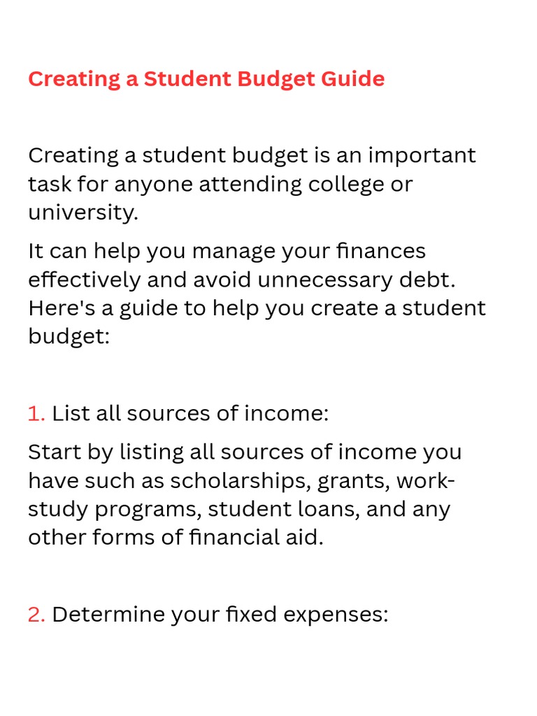 Student Budgeting Tips for College | PDF