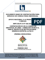 (Primera Convocatoria) : Estado Plurinacional de Bolivia
