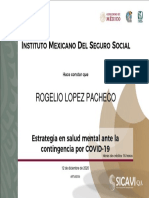 Certificado ESTRATGIA SALUD MENTAL POR COVID - 19