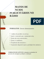 3 - Formatos de Anúncios Publicitários No Rádio