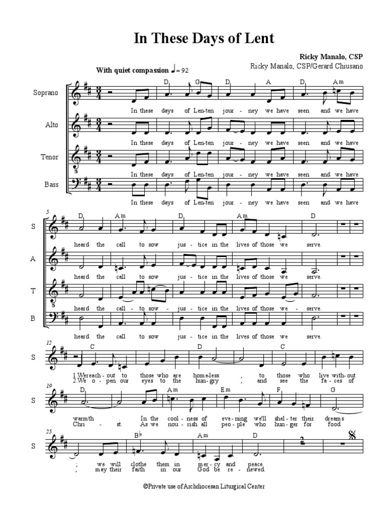 In These Days Of Lenten Journey