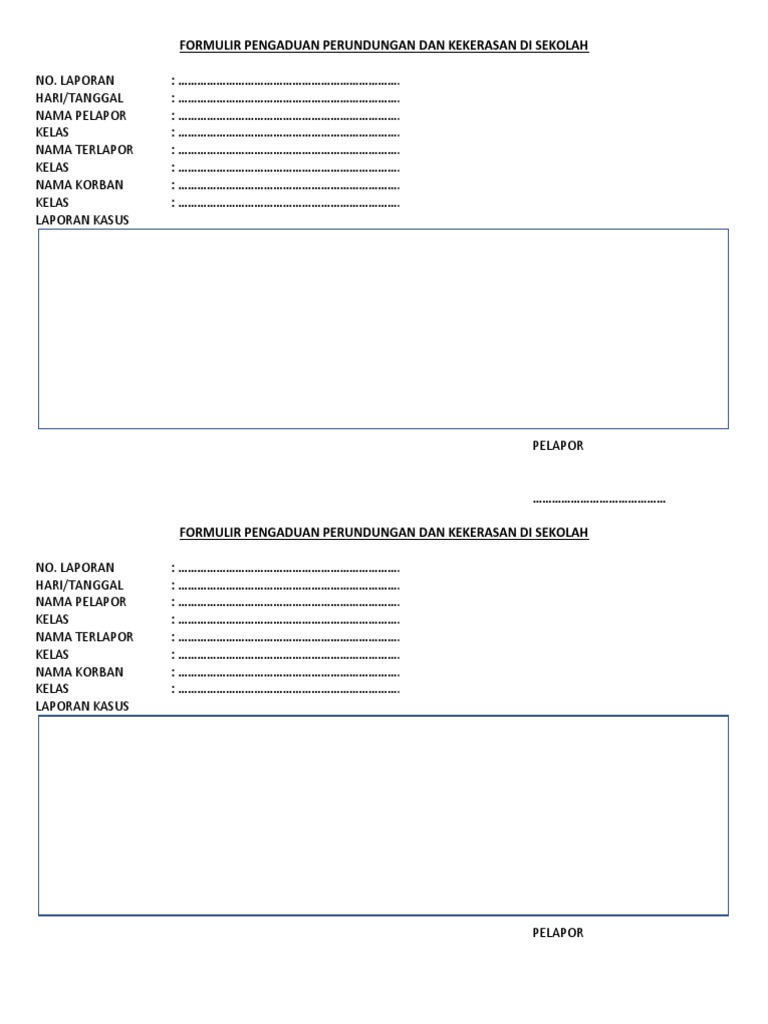 School Bullying Report Form | PDF