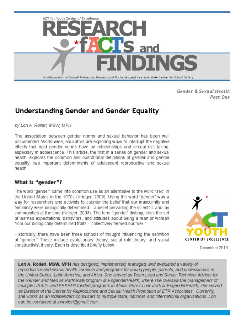 RF Gender1 1213 | PDF | Gender | Gender Studies