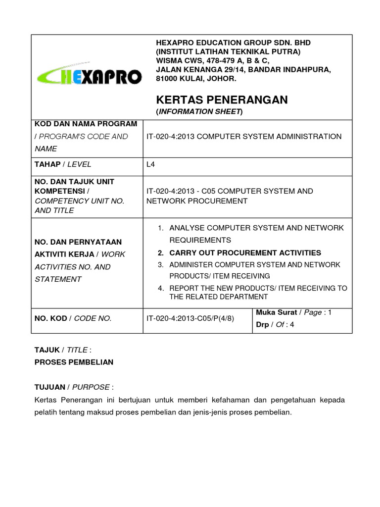 Proses Pembelian dalam Pengadaan Sistem | PDF