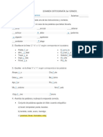 Examen Ortografia 3ero