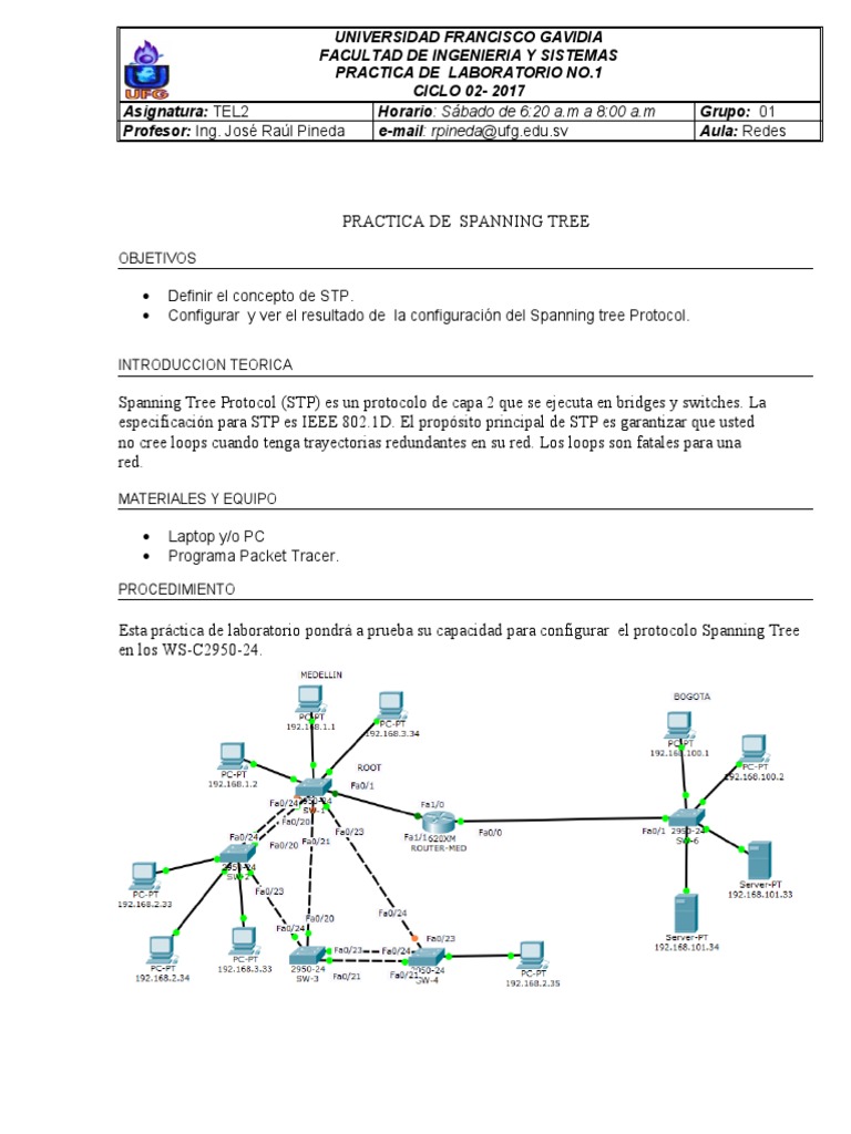 Práctica de Spanning Tree Protocol | PDF | Protocolos de capa física ...