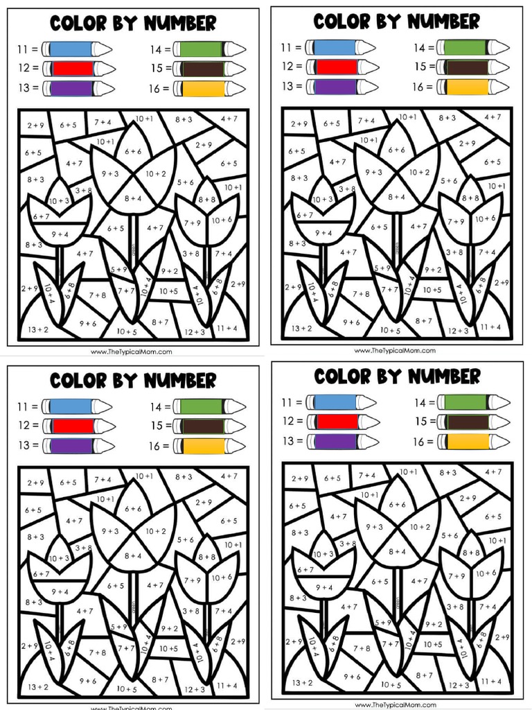 Addition Coloring PDF