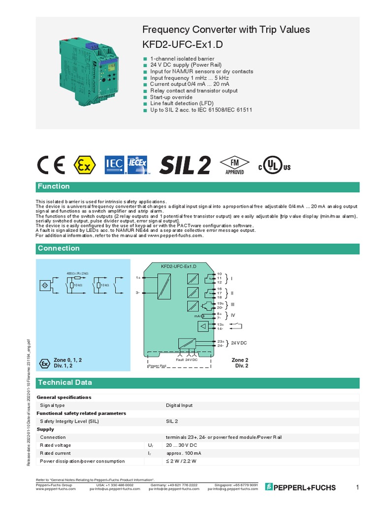 Frequency Converter With Trip Values KFD2UFCEx1.D Function PDF