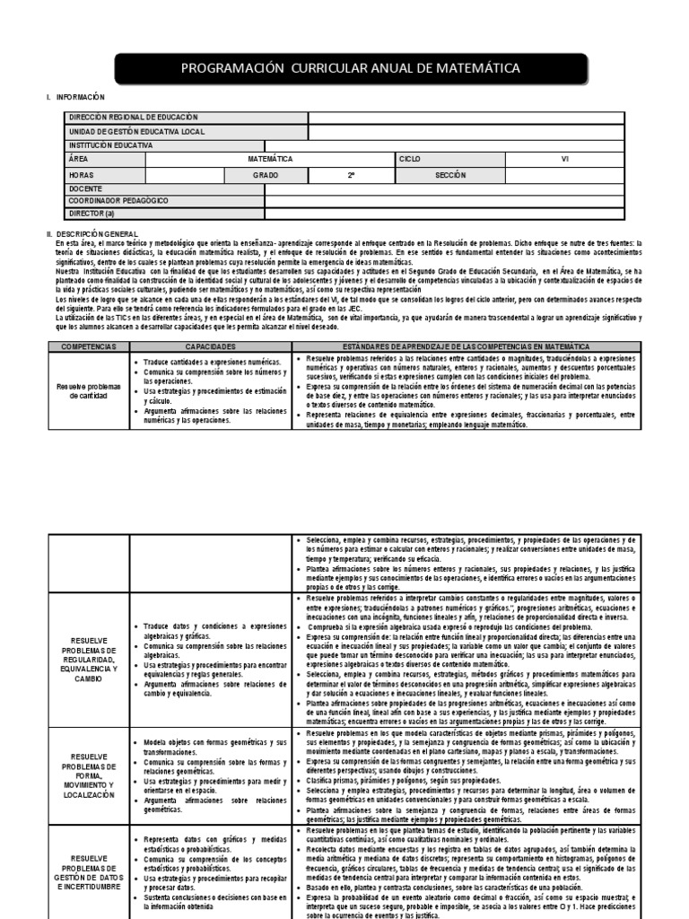 Matematica 2do Grado de Secundaria | PDF | Números | Ecuaciones