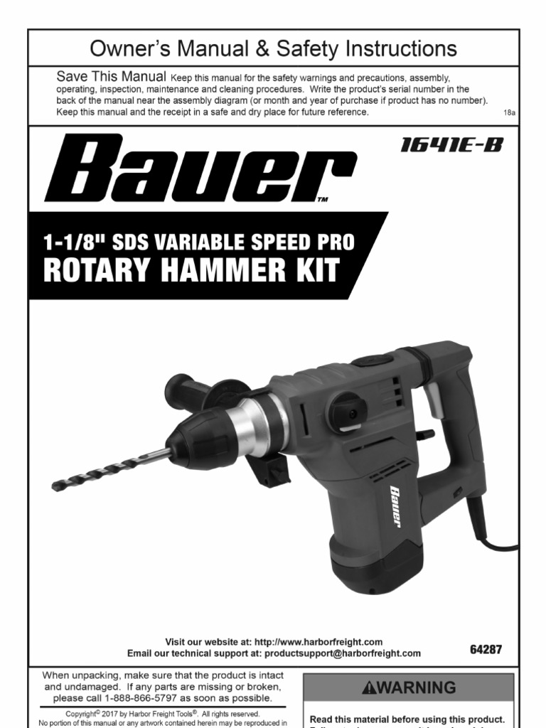 Bauer Hammer Drill Manual PDF
