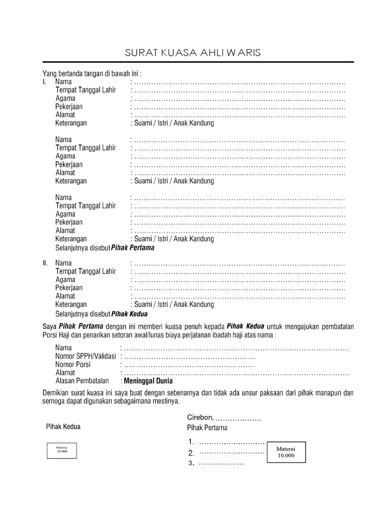 Form Batal Haji | PDF