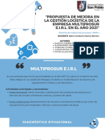 Propuesta de Mejora en La Gestión Logística de La Empresa Multiprosur E.I.R.L. en El Año 2021