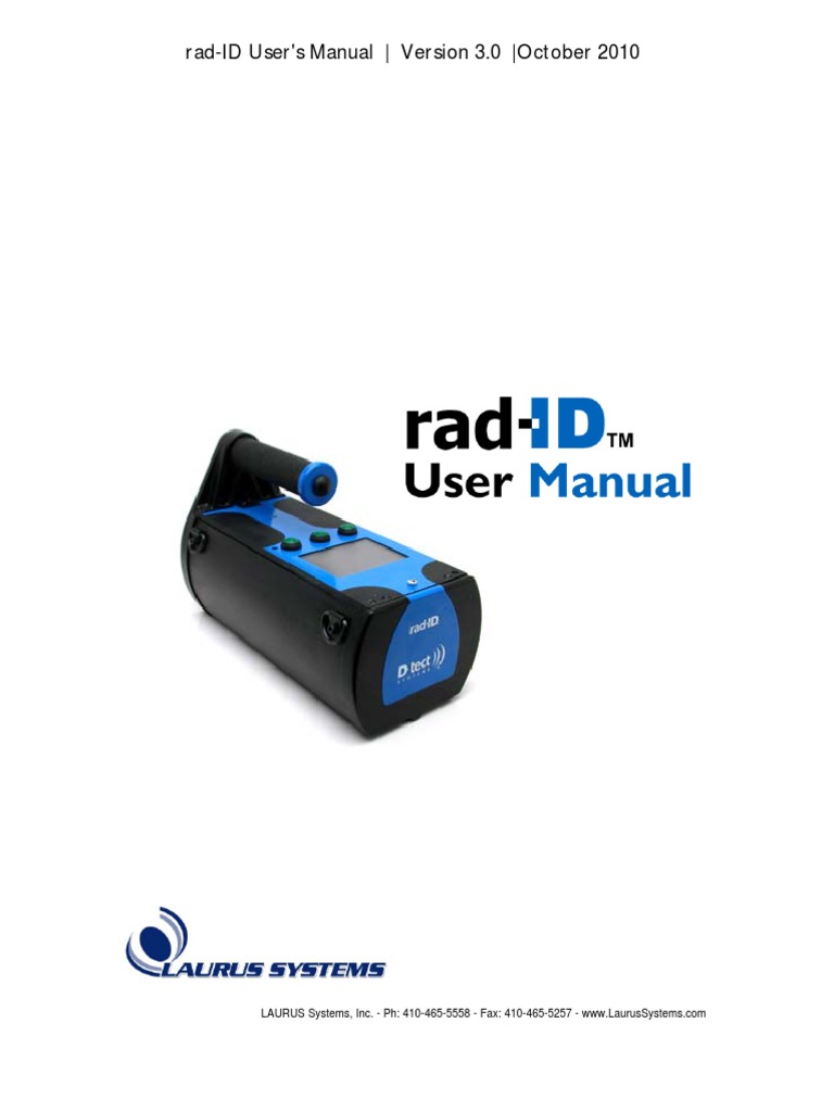 Rad-ID User Manual 3-0 | PDF | Radiation Protection | Personal Computers