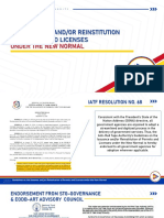 Guidelines On: The Issuance And/Or Reinstitution of Permits and Licenses
