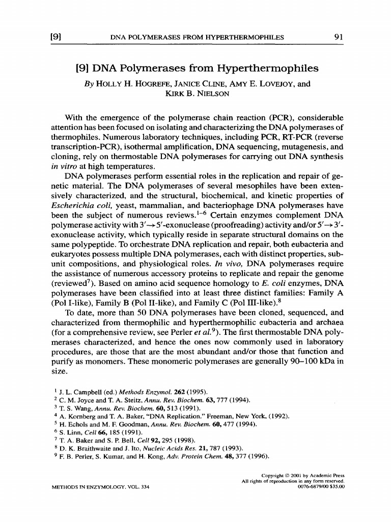 Hogrefe2001 Ensayo de Actividad Enzimática PDF Primer (Molecular