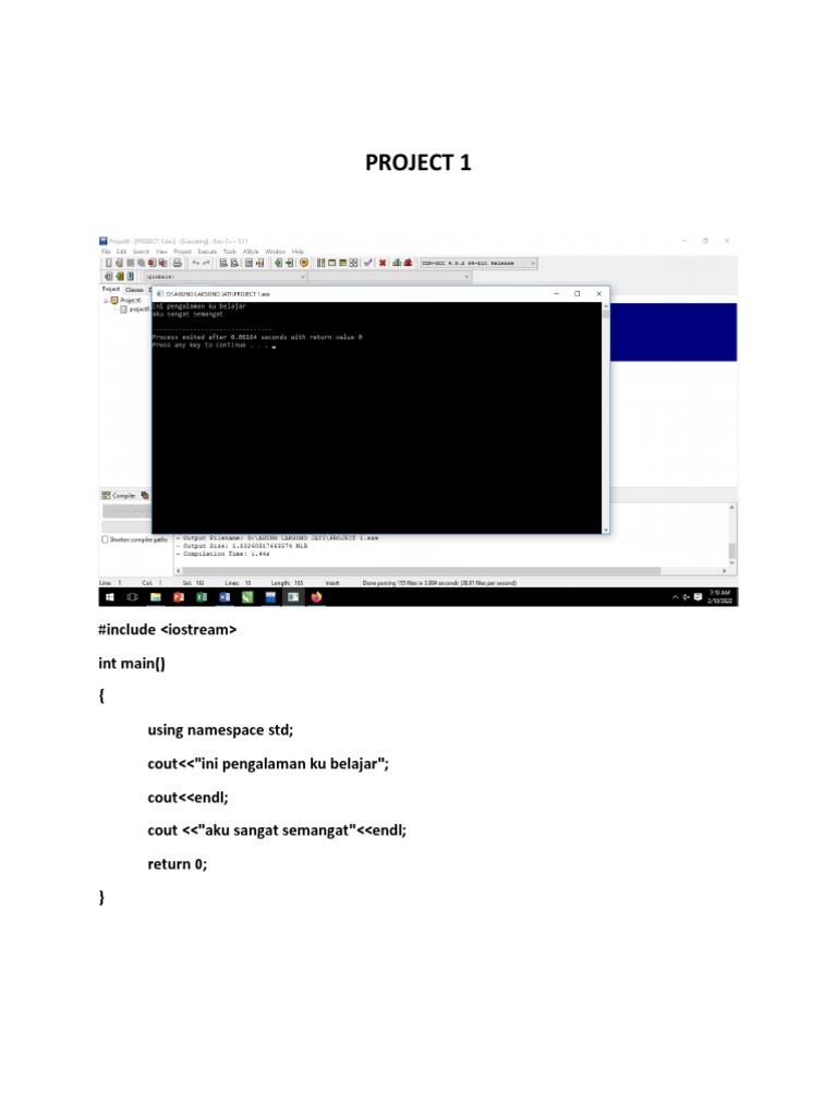 Program C++ Dasar: Pengalaman, Biodata, dan Perhitungan | PDF