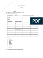 Digestion Worksheet PDF