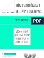 Orientación Psicológica y Las Instituciones Educativas