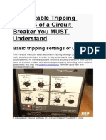 6 Adjustable Tripping Settings of A Circuit Breaker You Must Understand