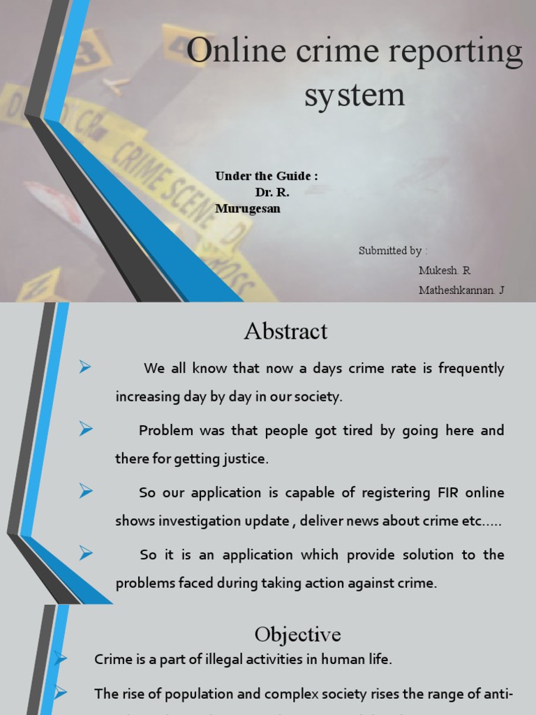 Online Crime Reporting System Overview | PDF | User (Computing) | Databases