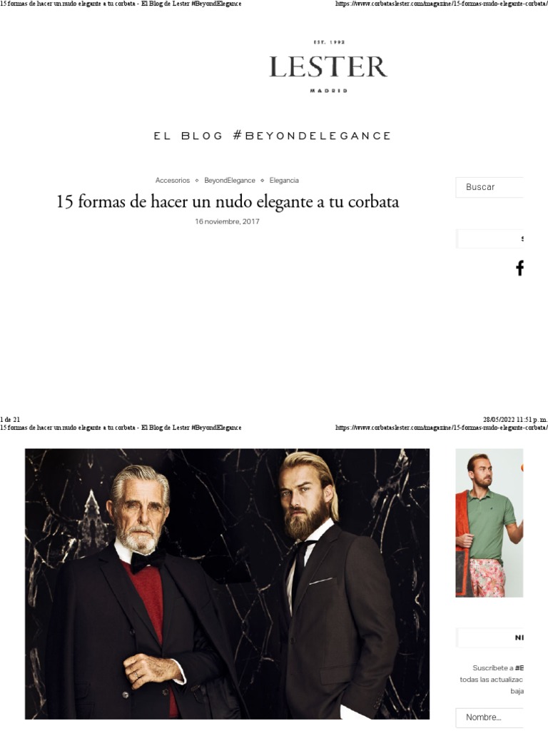 15 Formas de Hacer Un Nudo Elegante A Tu Corbata - El Blog de Lester # ...