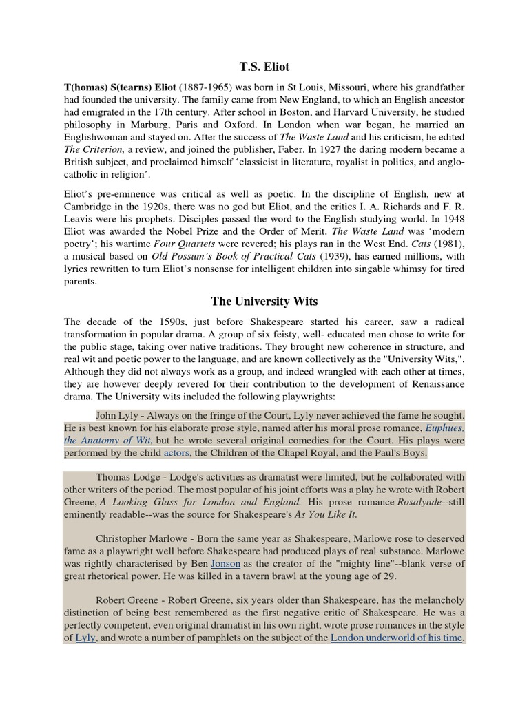 Short Notes On History Of English Literature Pdf