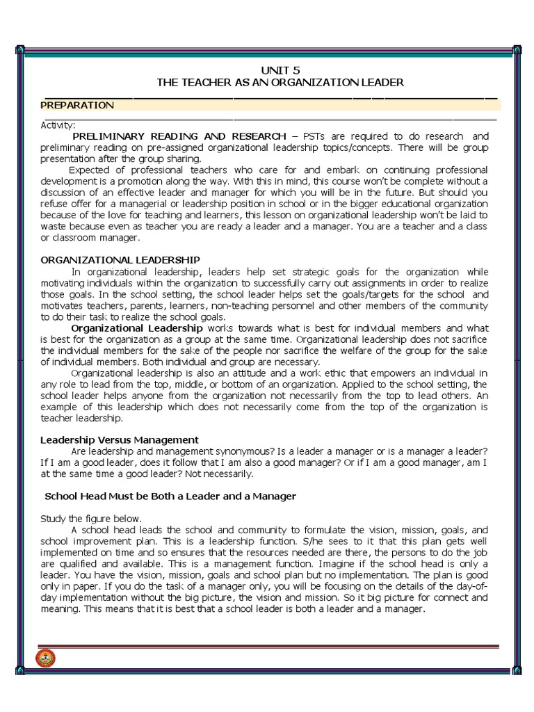 Teacher Leadership in Organizational Roles | PDF | Leadership | Cognition